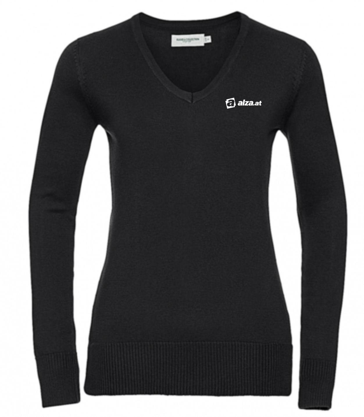 Dámský svetr V-neck - černá - výšivka ALZA.AT