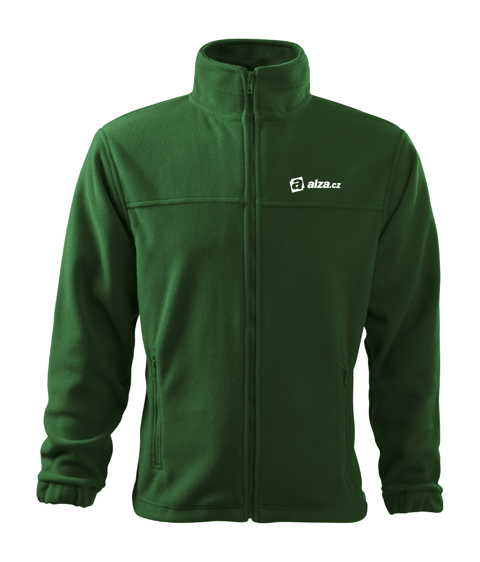 JACKET fleece - mikina pánská - lahvově zelená - výšivka ALZA.SK + SUPERVISOR