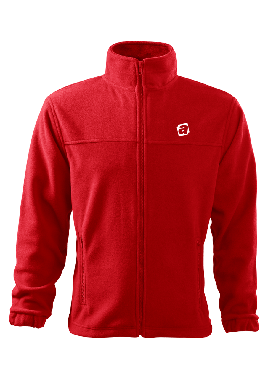 JACKET fleece - mikina pánská - červená - výšivka ALZA-UNI + TRAINER (logistika)
