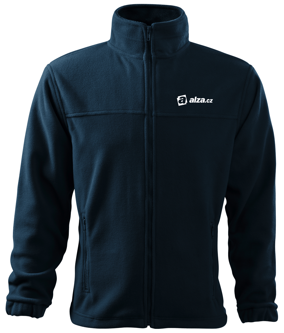 JACKET fleece - mikina pánská - navy - výšivka ALZA