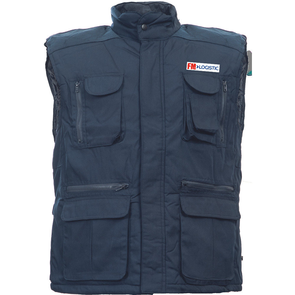 DAVIDA vesta pánská zateplená - modrá - potisk FM Česká