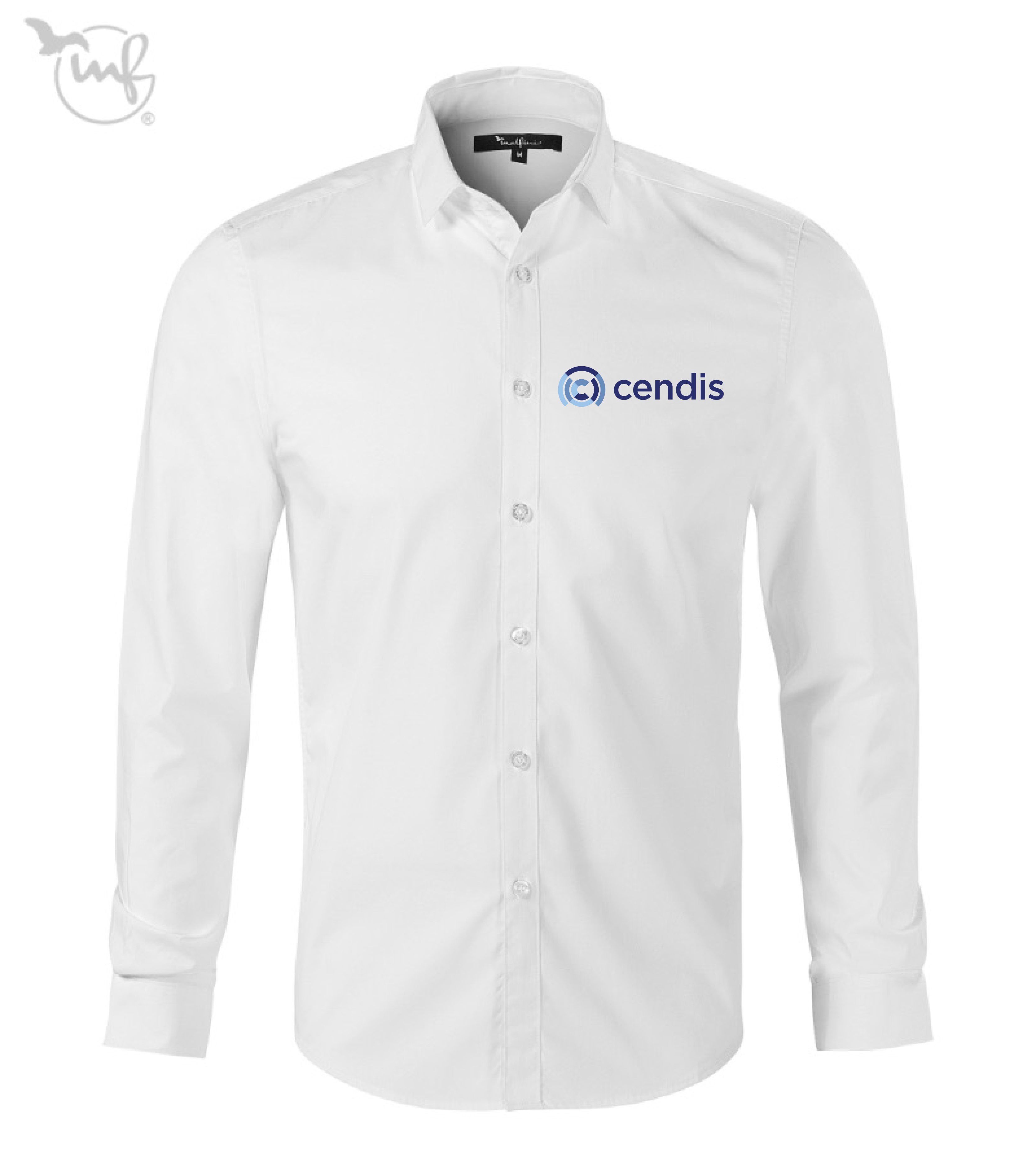 DYNAMIC košile pánská dl.ruk. - bílá - potisk Cendis