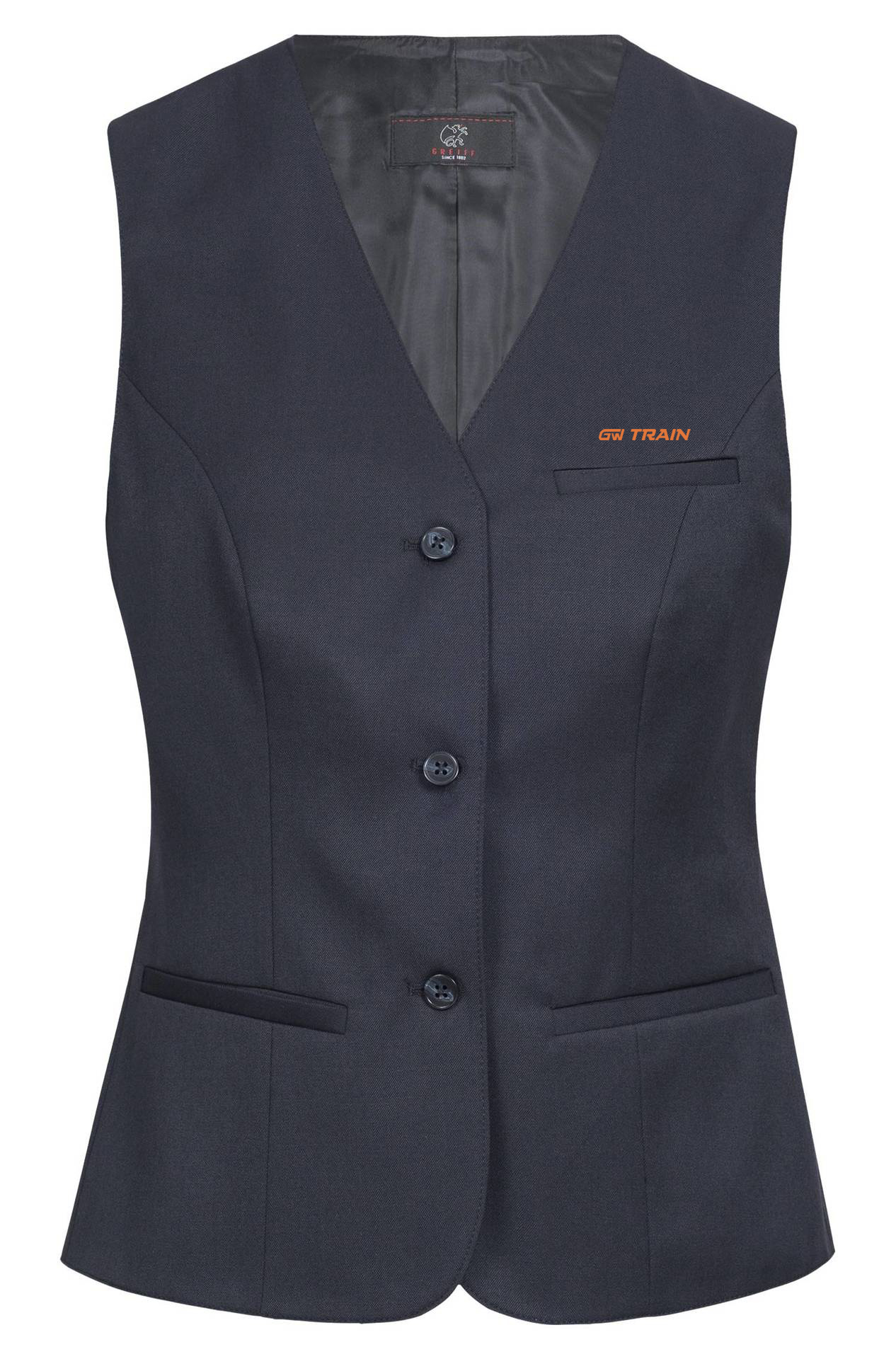 1249 - 7000 - vesta dámská RF Basic - černá - výšivka GW Train