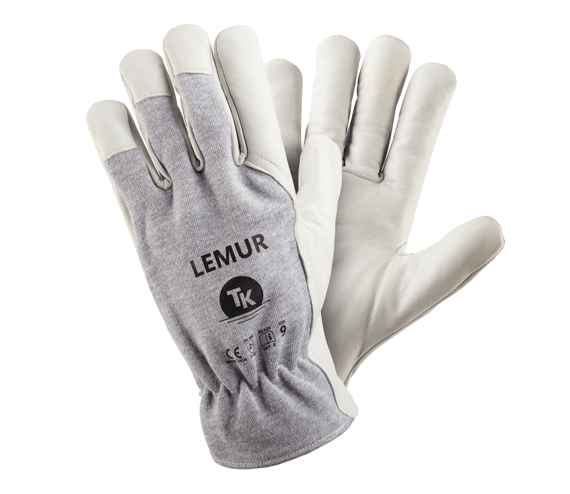 LEMUR rukavice unisex kombinované - šedá