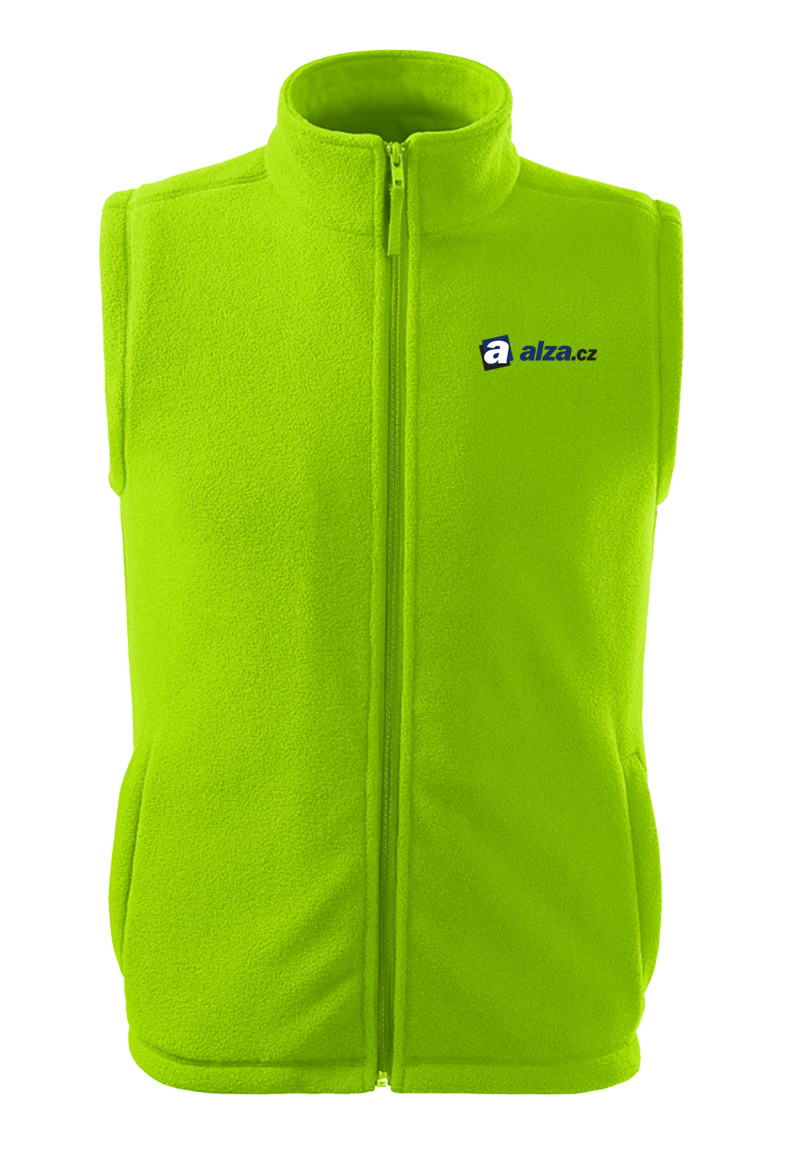 NEXT fleece - vesta unisex - limetková - výšivka ALZA.HU + SHIFT LEADER