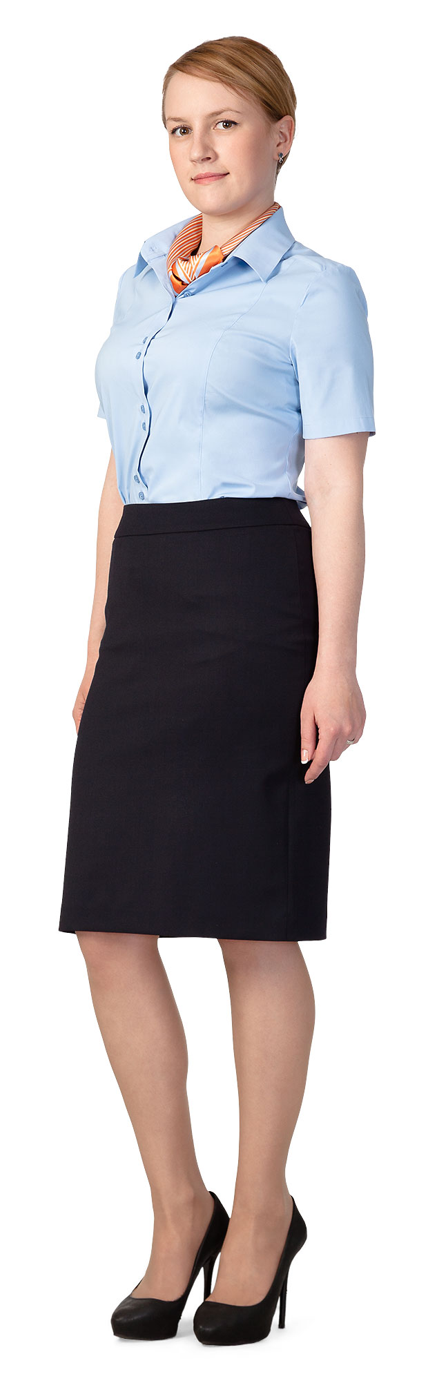 SLIM FIT Halenka dámská světle modrá, krátký rukáv