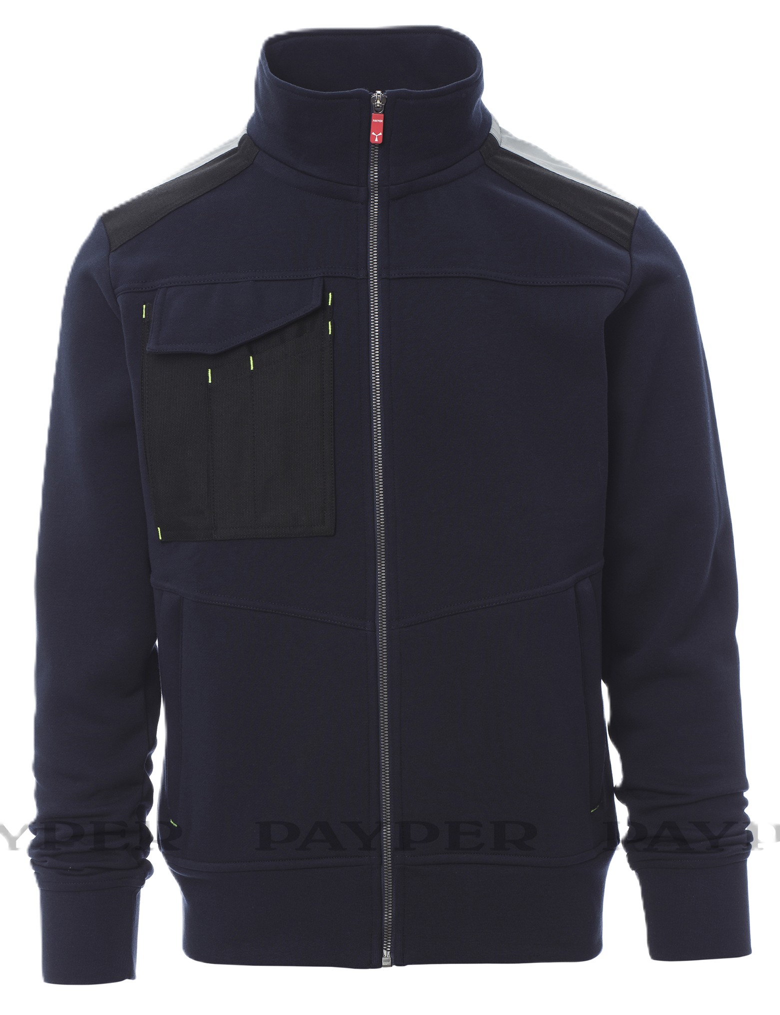 WORK 2.0 mikina pánská - námořní modrá - potisk Tray