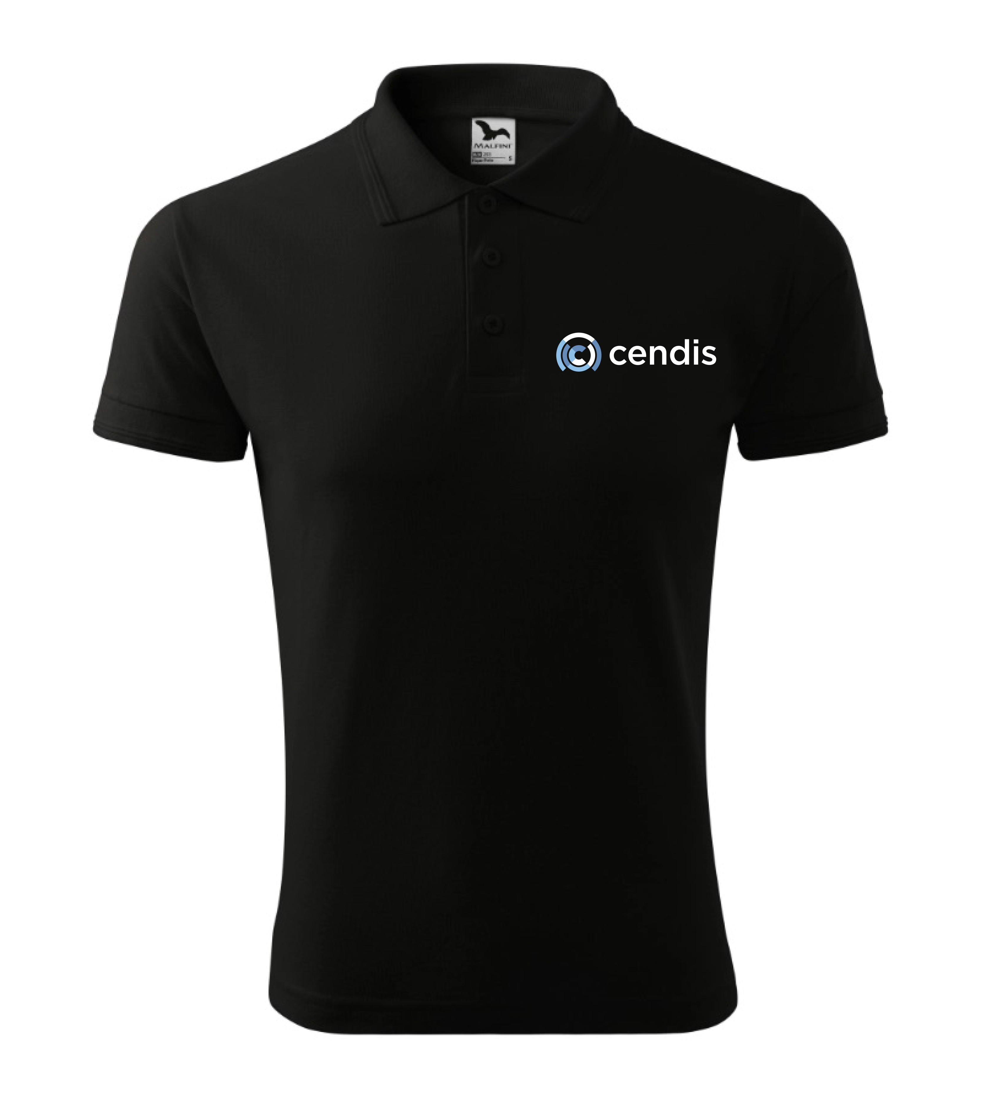 PIQUE POLO 203 polokošile pánská kr.ruk. - černá - potisk Cendis