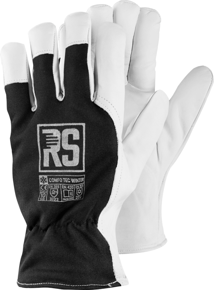 RS COMFO TEC WINTER rukavice unisex kombinovaná - bílá/černá