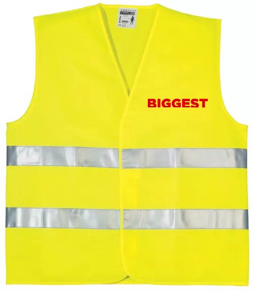 OXFORD vesta unisex - HiVis žlutá - potisk Biggest