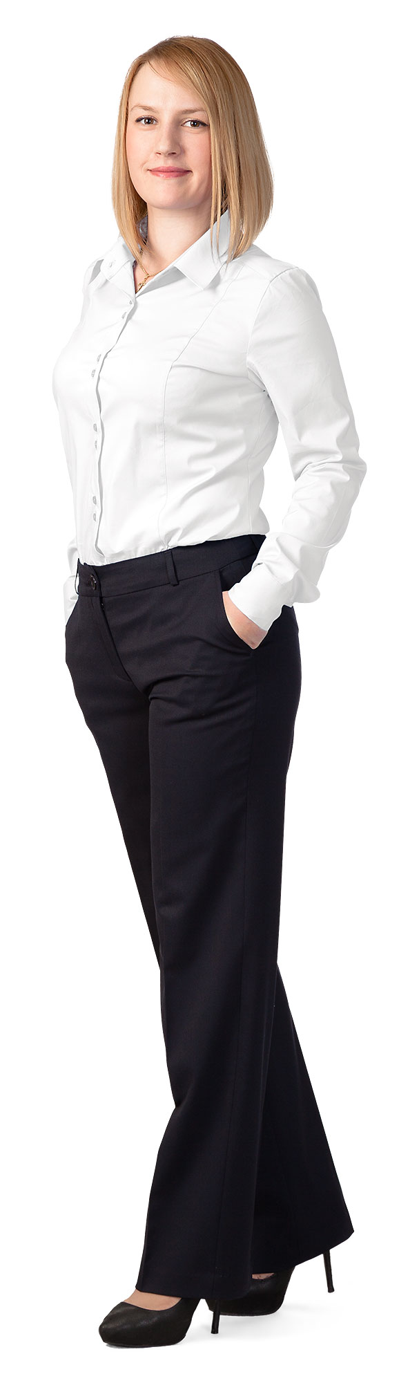 SLIM FIT Halenka dámská bílá, dlouhý rukáv