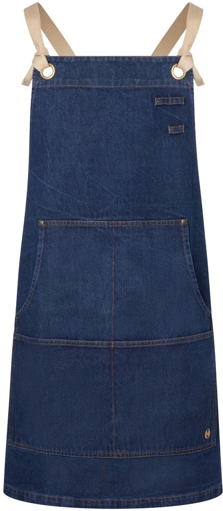 Džínová laclová zástěra - Modrá denim