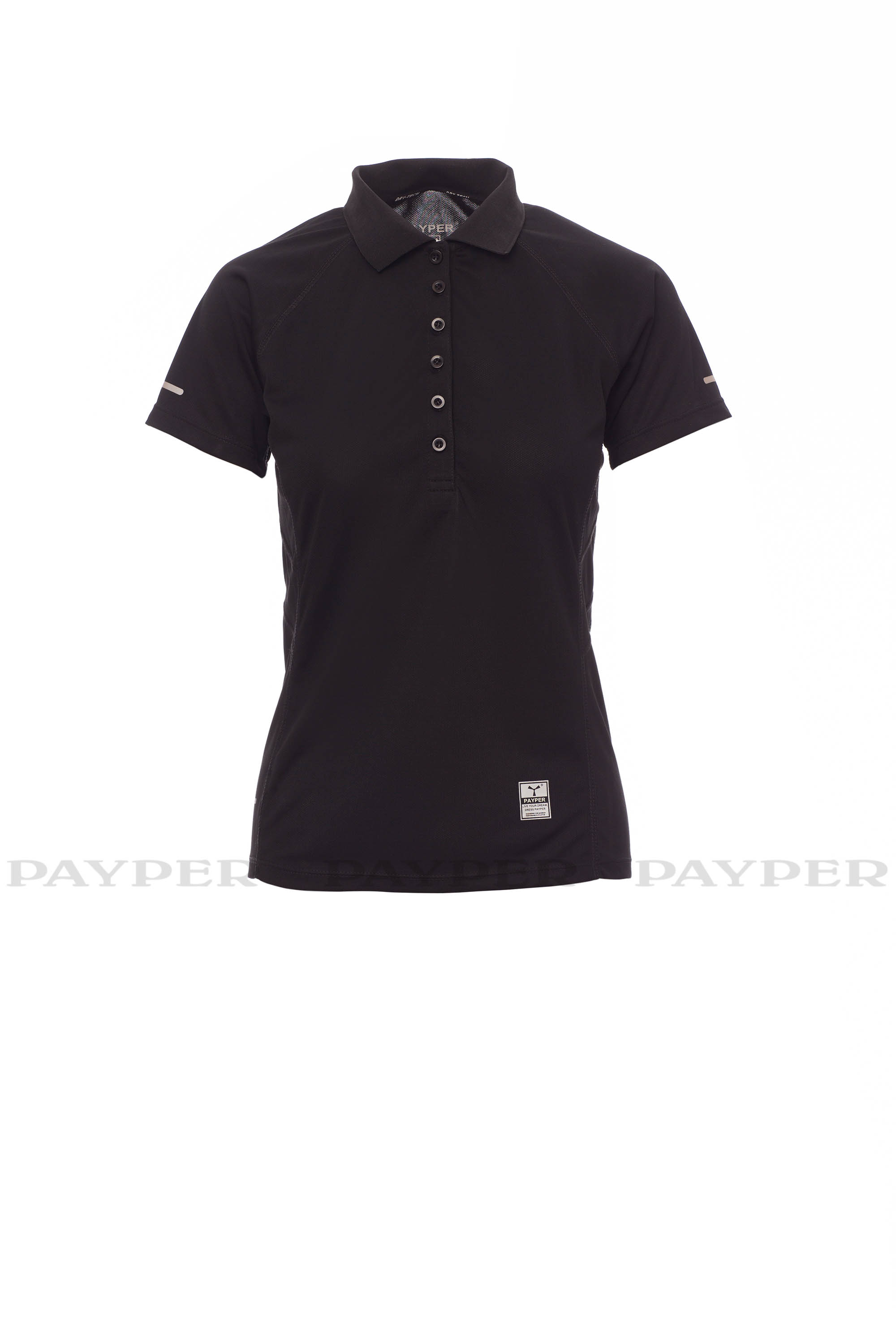 TRAINING LADY polokošile dámská sportovní - černá - potisk TEMO