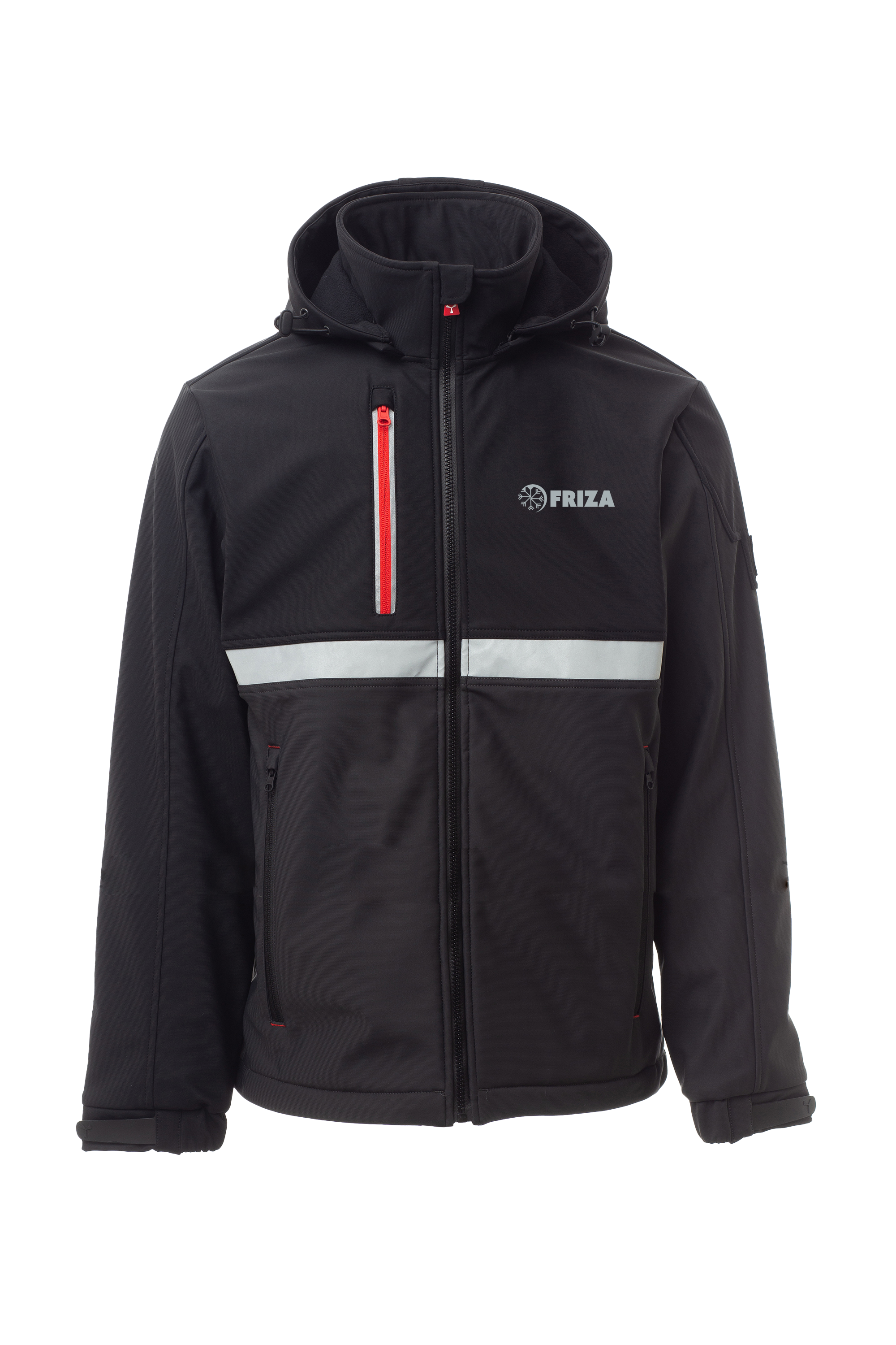 WISE bunda pánská softshell - antracit/černá - potisk Friza