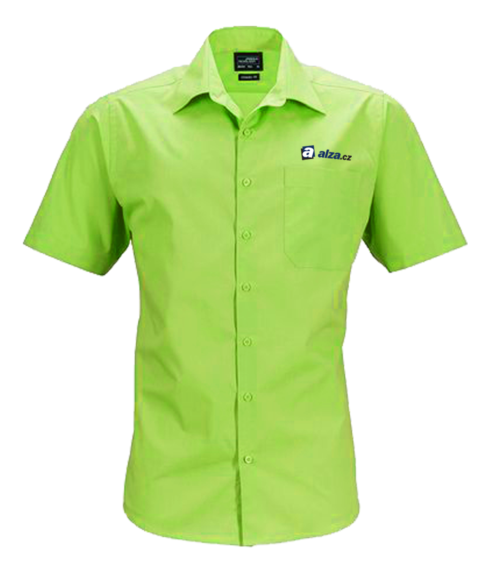 Košile pánská, krátký rukáv - lime green - potisk ALZA.SK