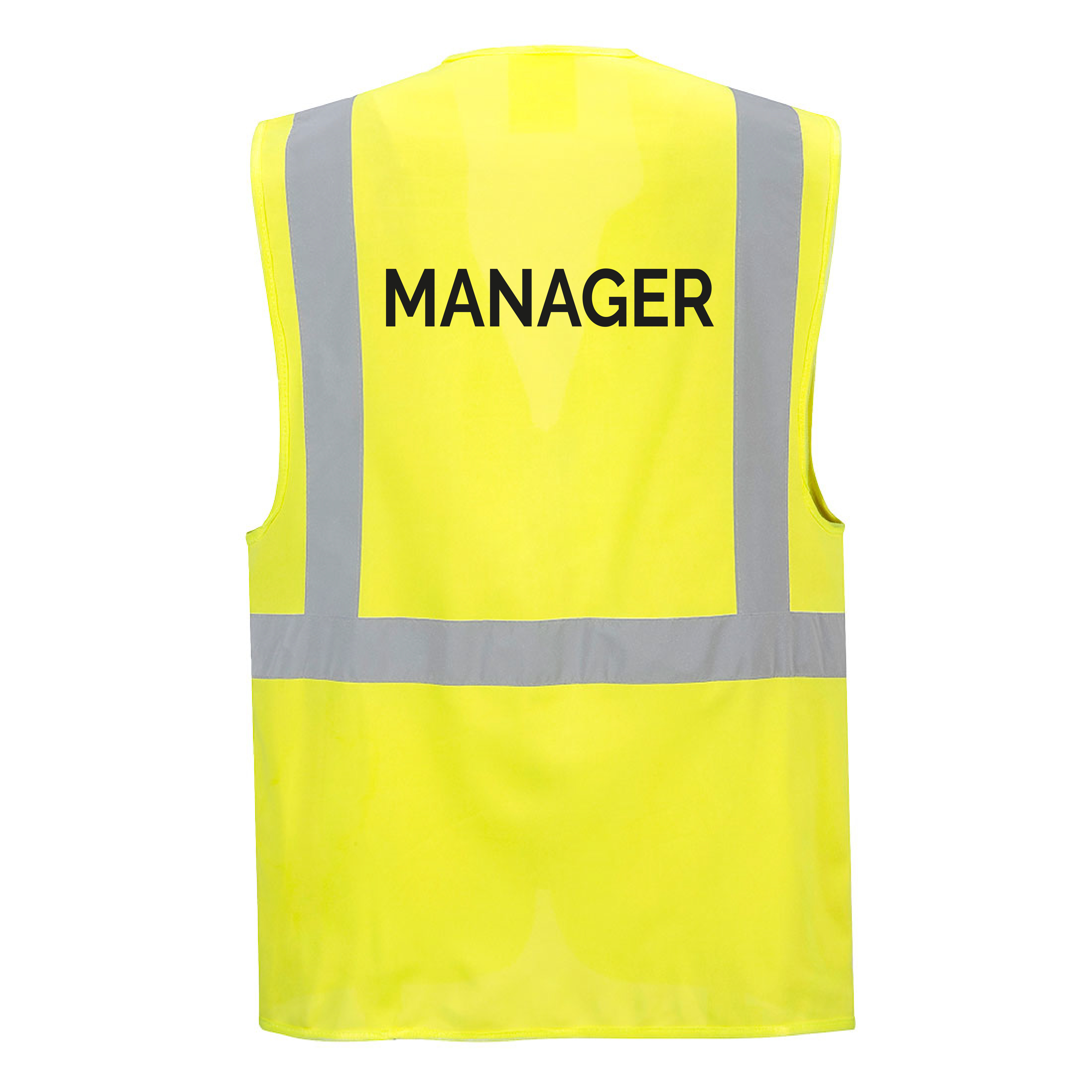 Berlin reflexní manažerská vesta - žlutá - s potiskem MANAGER