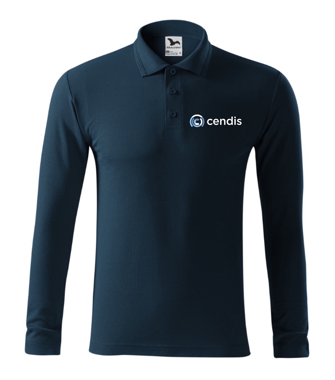 PIQUE POLO LS 221 polokošile pánská dl.ruk. - námořní modrá - potisk Cendis