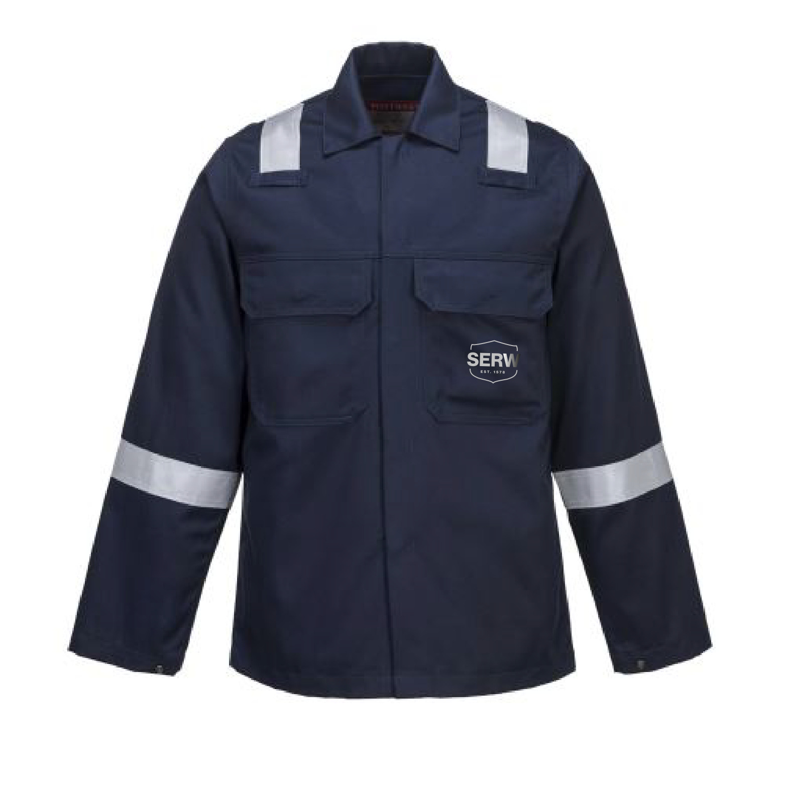 BZ13 BIZWELD IONA bunda/blůza pánská - tmavě modrá - potisk SERW retroreflex