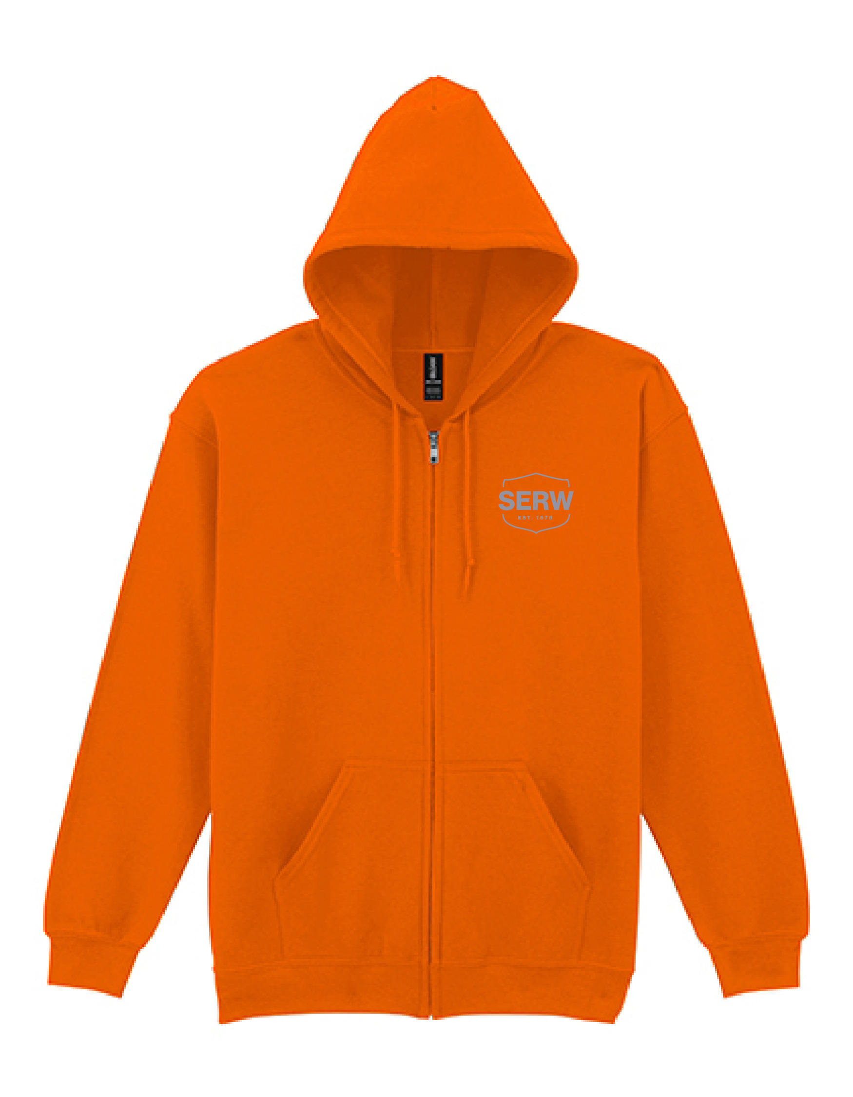 Heavy Blend™ Adult Full Zip mikina unisex - oranžová - potisk SERW retroreflex