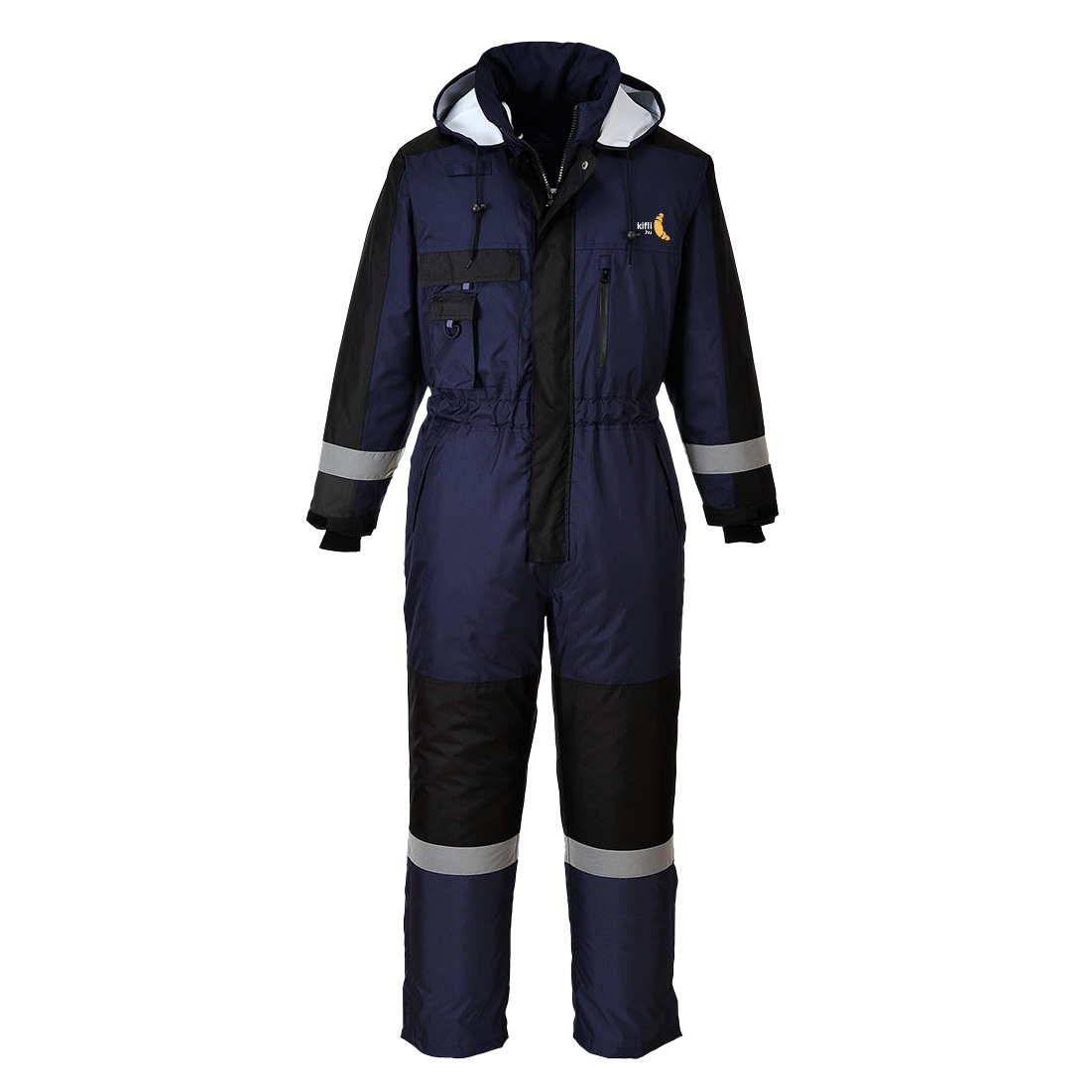 S585 unisex winter jumpsuit - dark blue - print Kifli