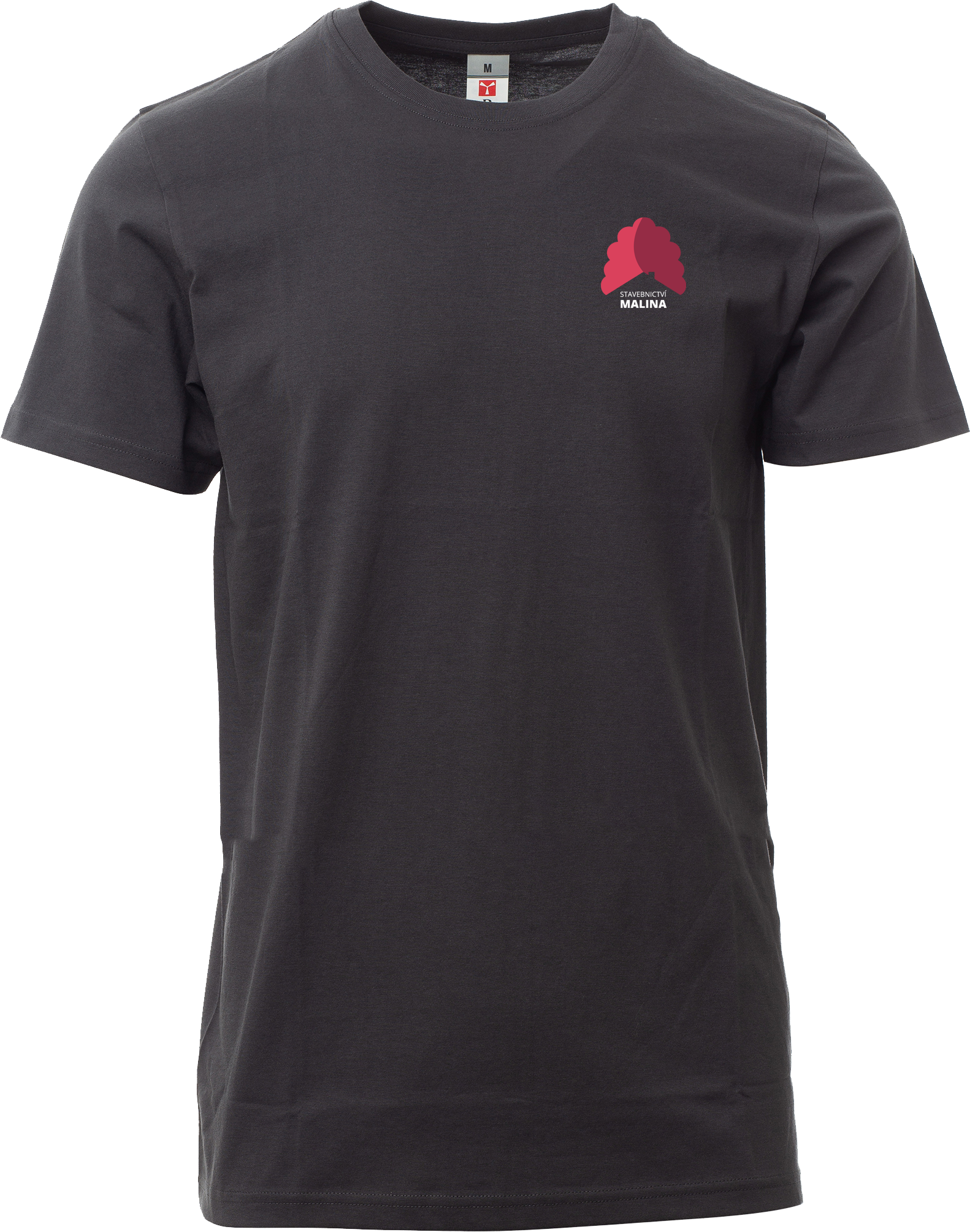 PRINT tričko pánské kr.ruk. - antracitová - potisk Malina