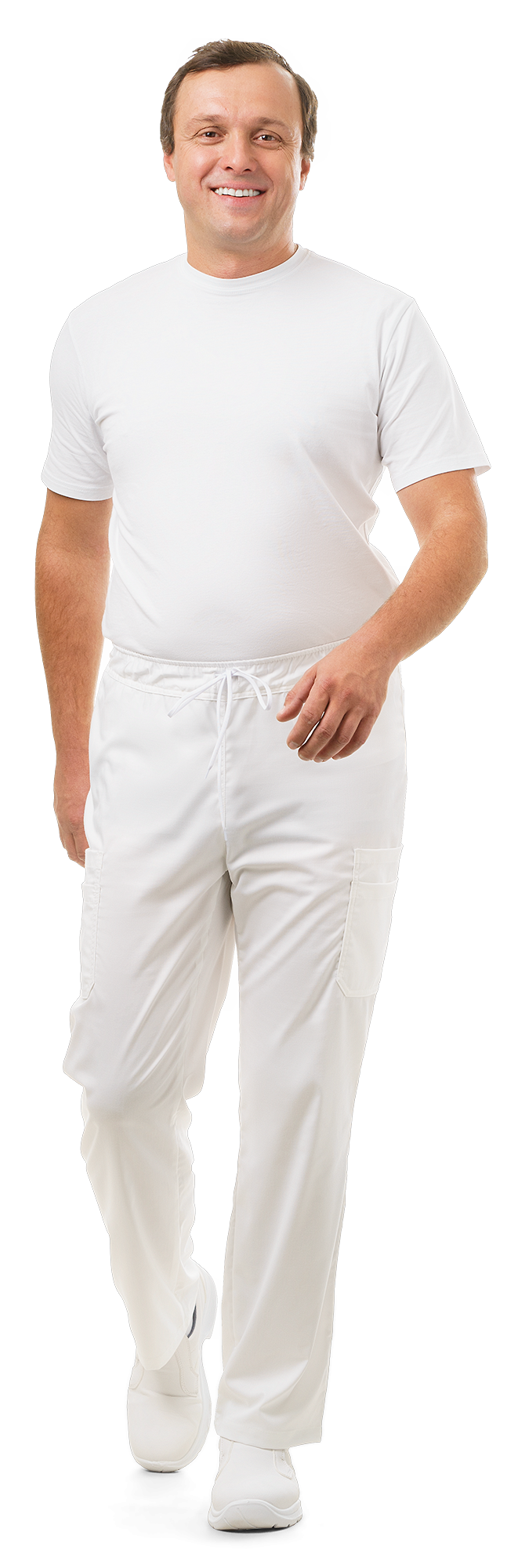 LOTOS Kalhoty pánské bíle