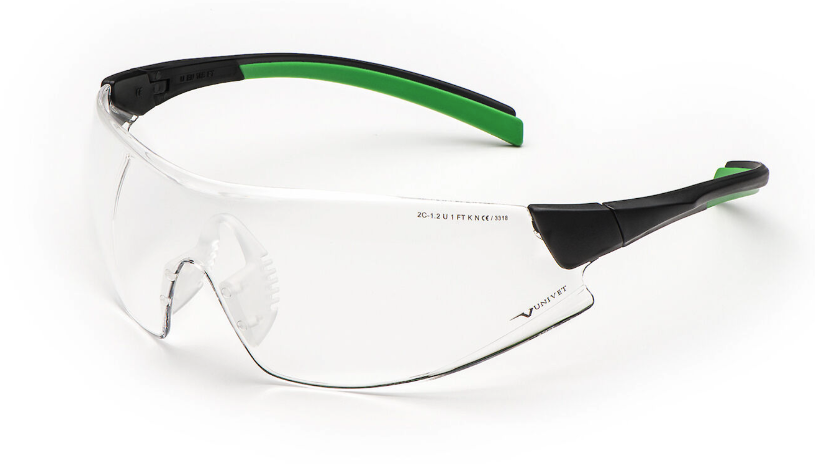 Ochranné pracovní brýle UNIVET černo-zelený rámeček - čirý zorník