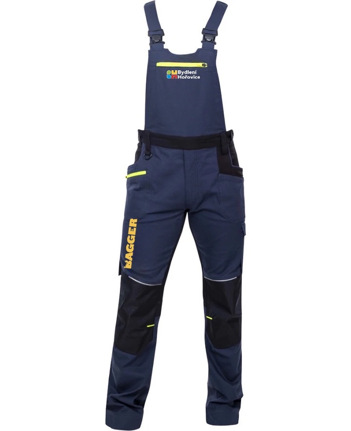 4Xstretch kalhoty pánské laclové - tmavě modrá - potisk Bagger