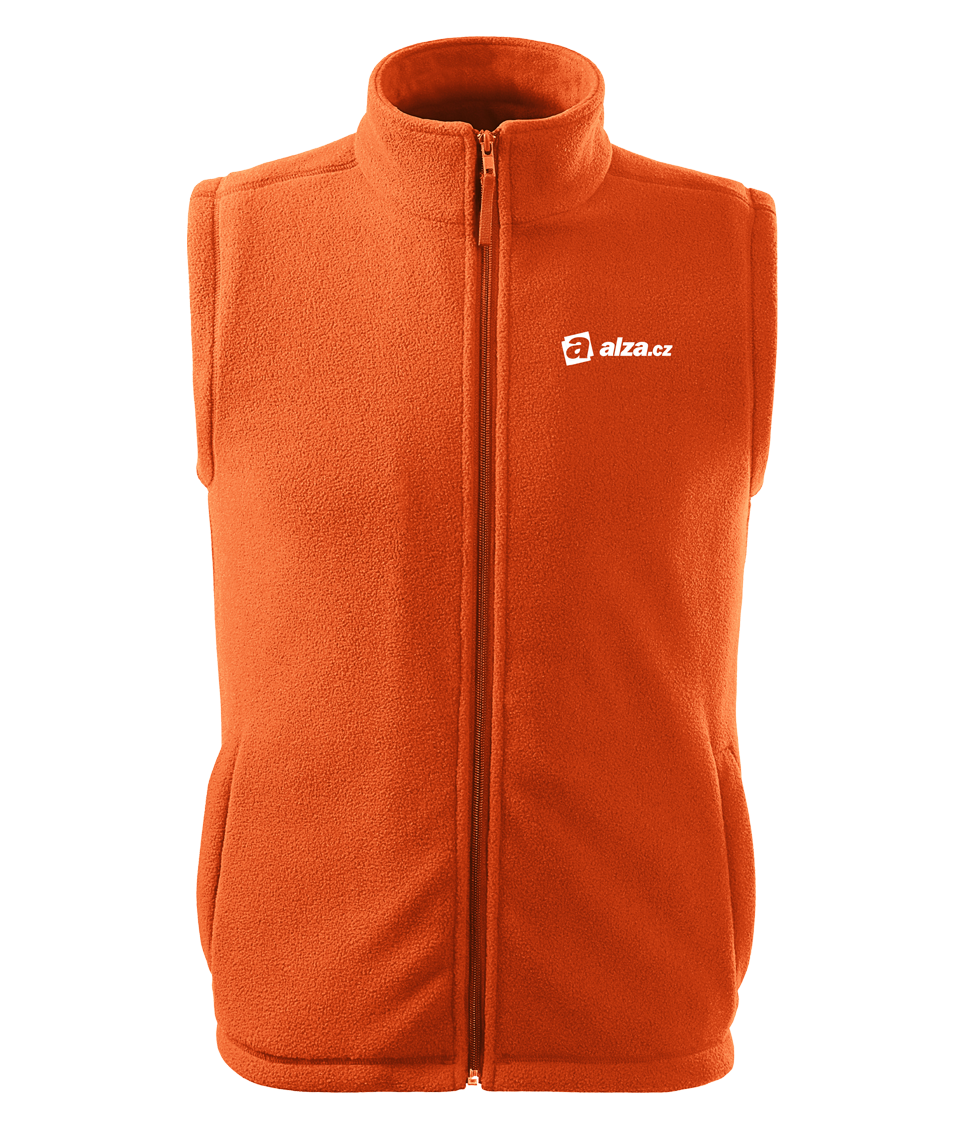 NEXT fleece - vesta unisex - oranžová - výšivka ALZA.SK + ADMIN