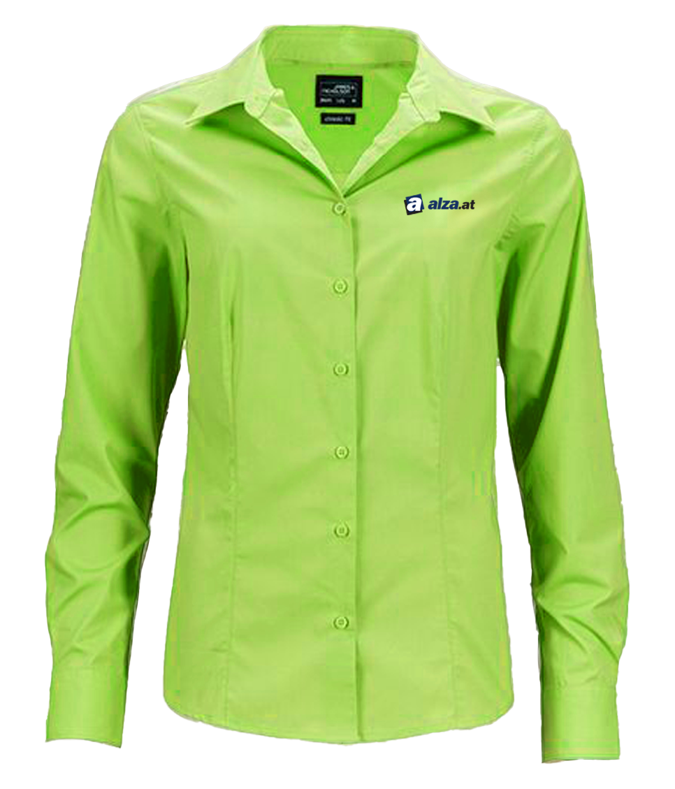 JN641 košile dámská dl.ruk. - limetkově zelená - potisk ALZA.AT