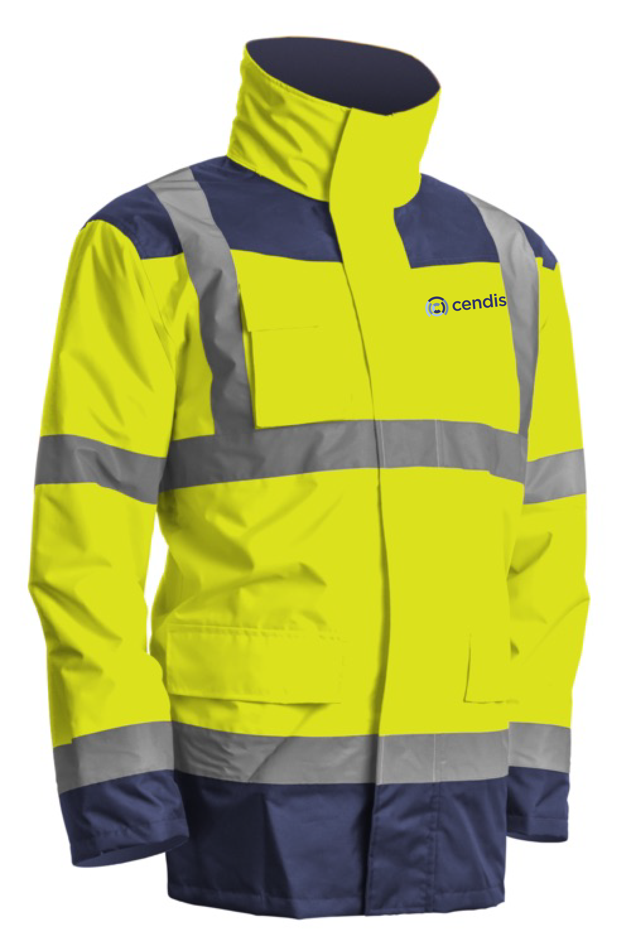KANATA parka 4v1 unisex - hi-vis žlutá/modrá navy - potisk Cendis