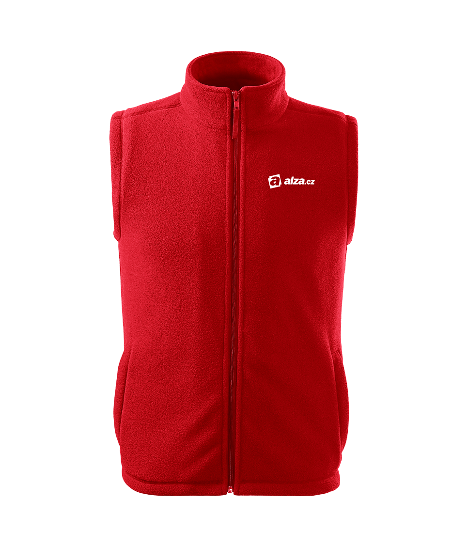 NEXT fleece - vesta unisex - červená - výšivka ALZA + TRAINER