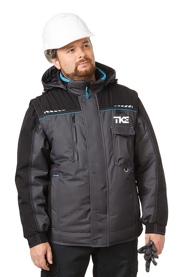 DUBLIN Bunda pánská zimní -tm.šedá/černá - s potiskem TK Elevator