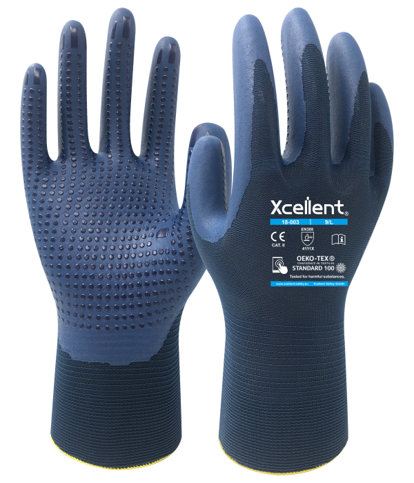 XCELLENT 18-003 rukavice unisex s terčíky - modrá