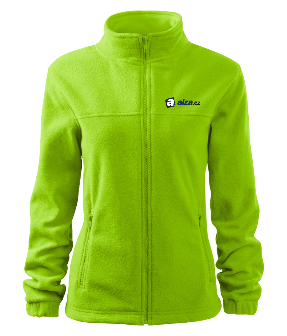 JACKET fleece - mikina dámská - limetková - výšivka ALZA + SHIFT LEADER