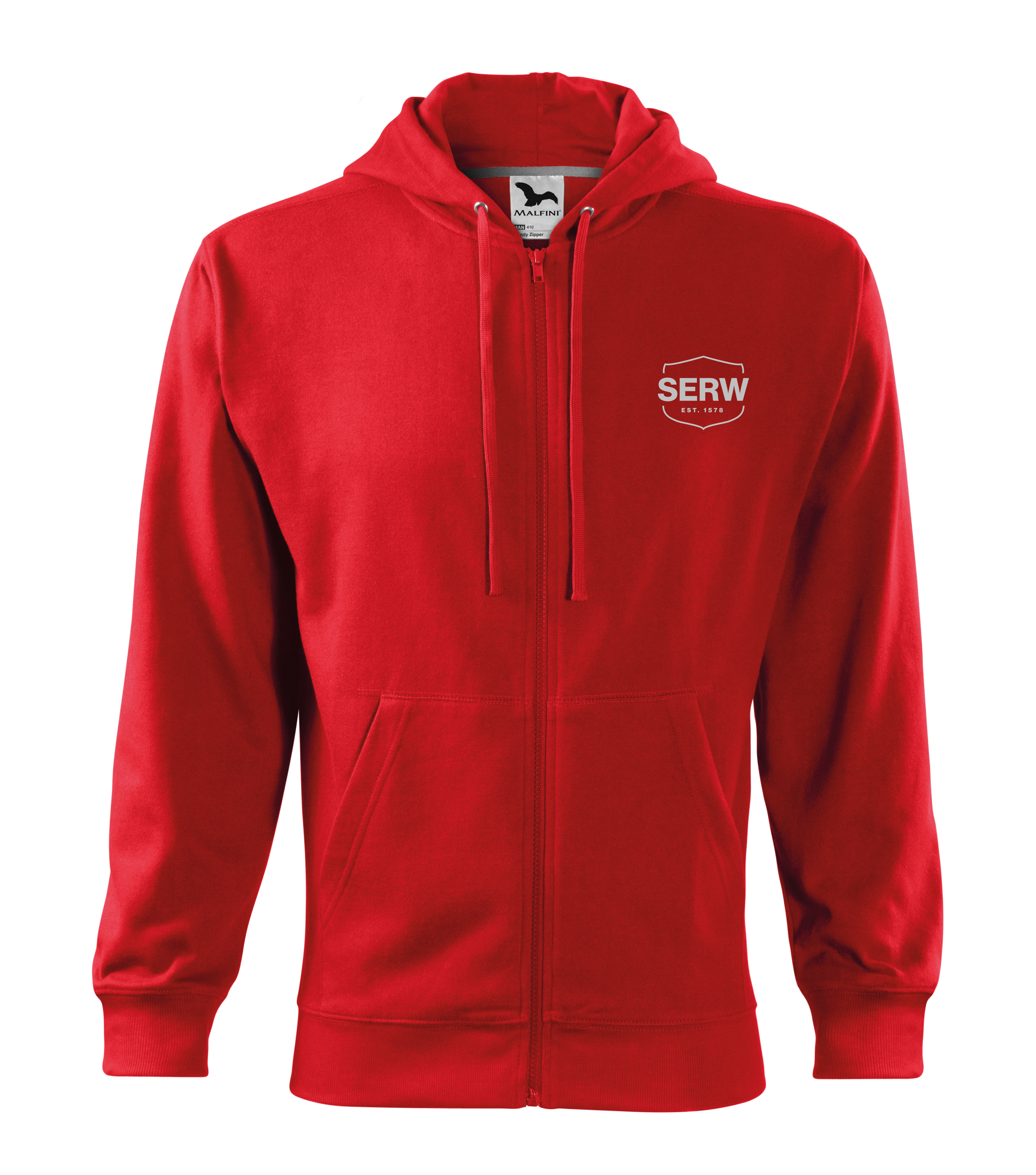 TRENDY ZIPPER 410 mikina pánská - červená - potisk SERW retroreflex