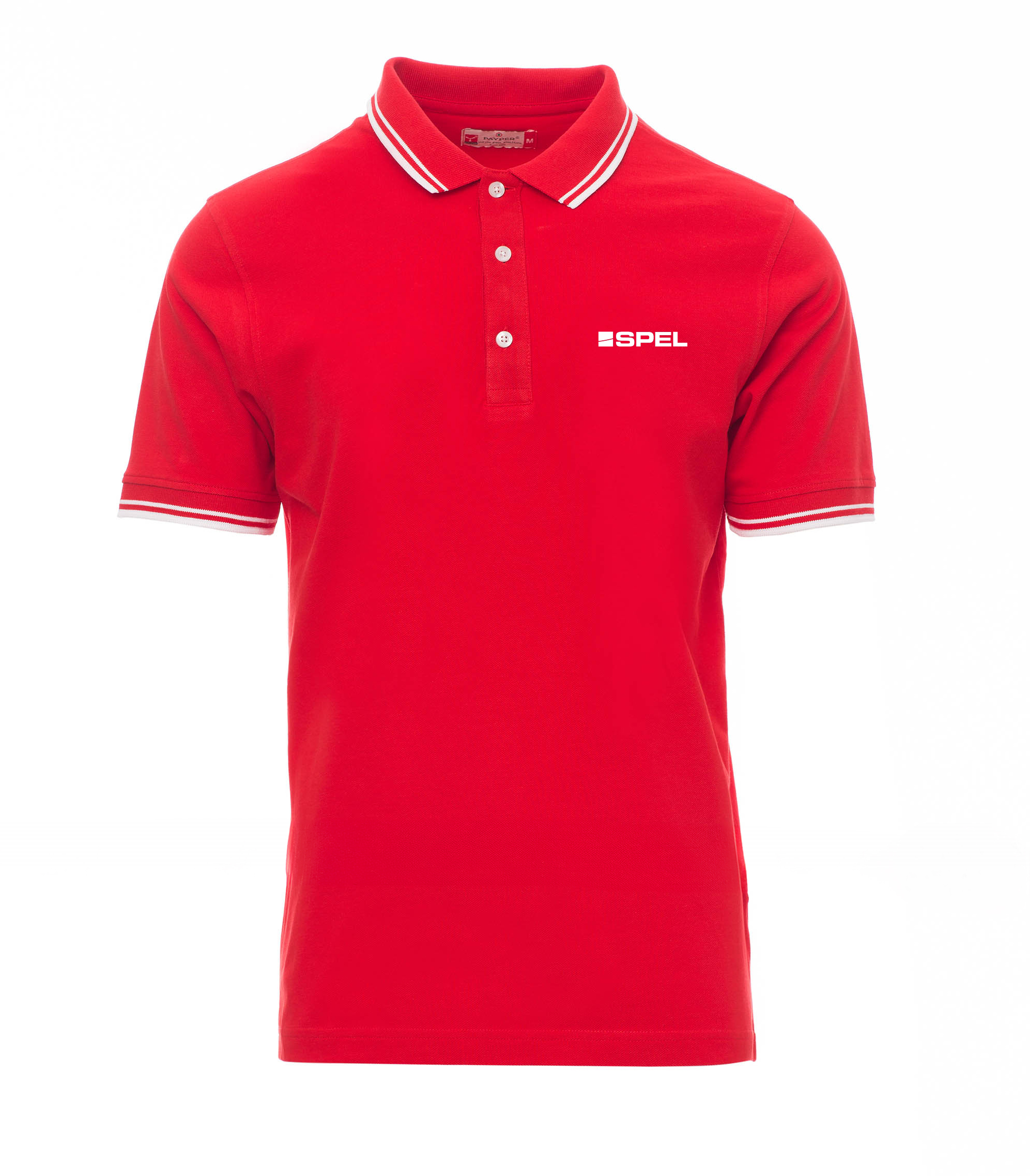 SKIPPER polokošile pánská kr.ruk. - červená/bílá - výšivka SPEL