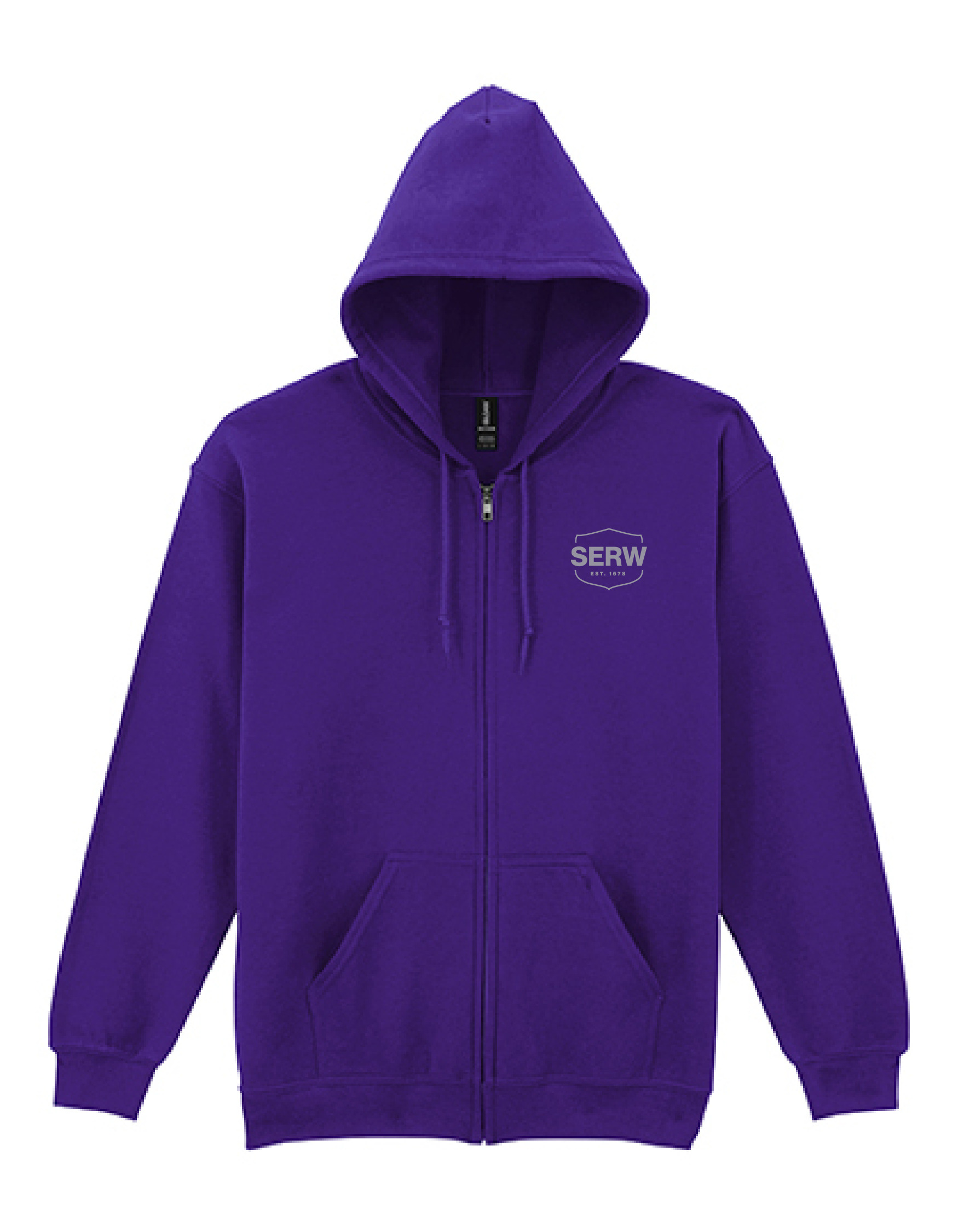 Heavy Blend™ Adult Full Zip mikina unisex - fialová - potisk SERW retroreflex
