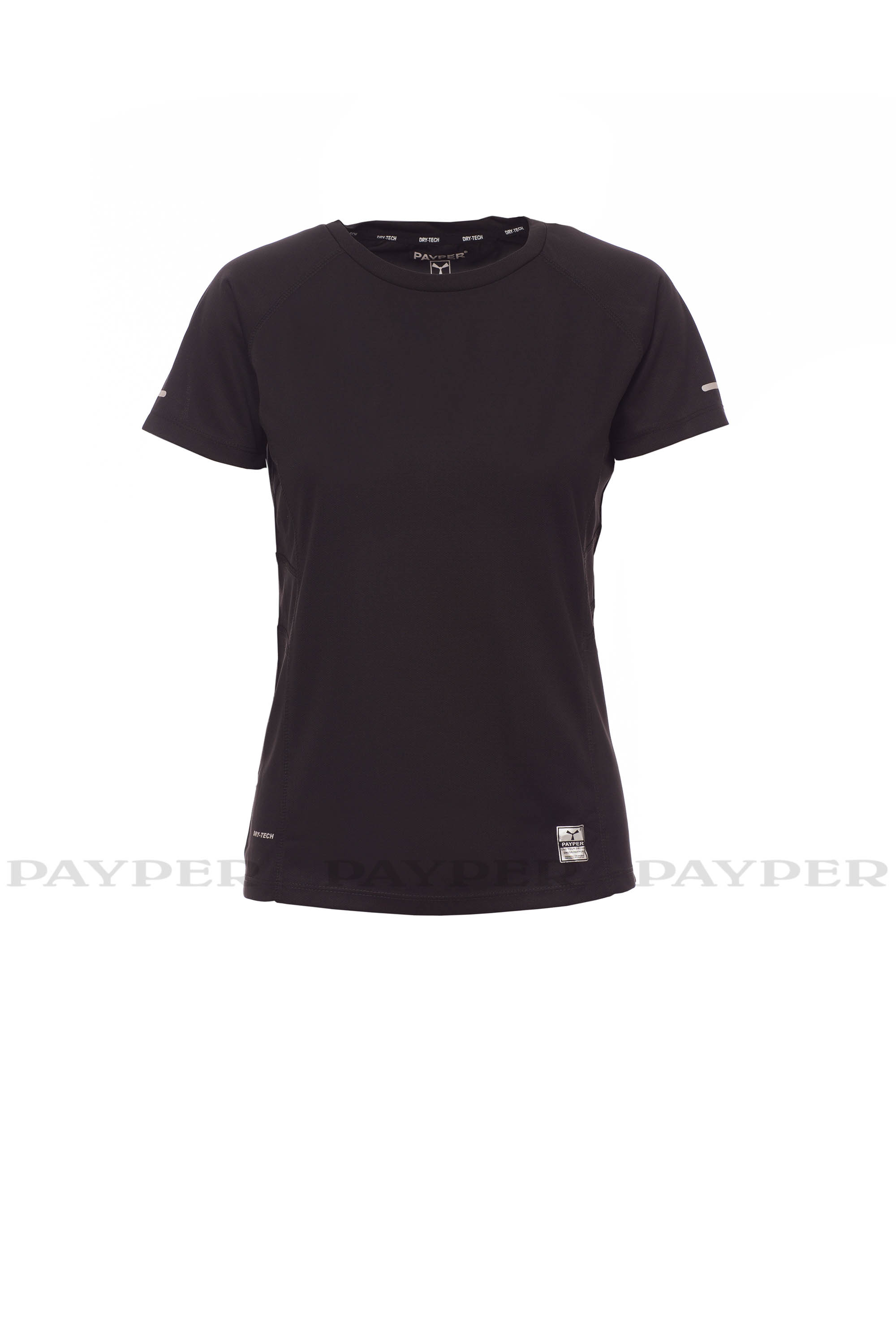 RUNNING LADY tričko dámské sportovní kr.ruk. - černá - potisk TEMO