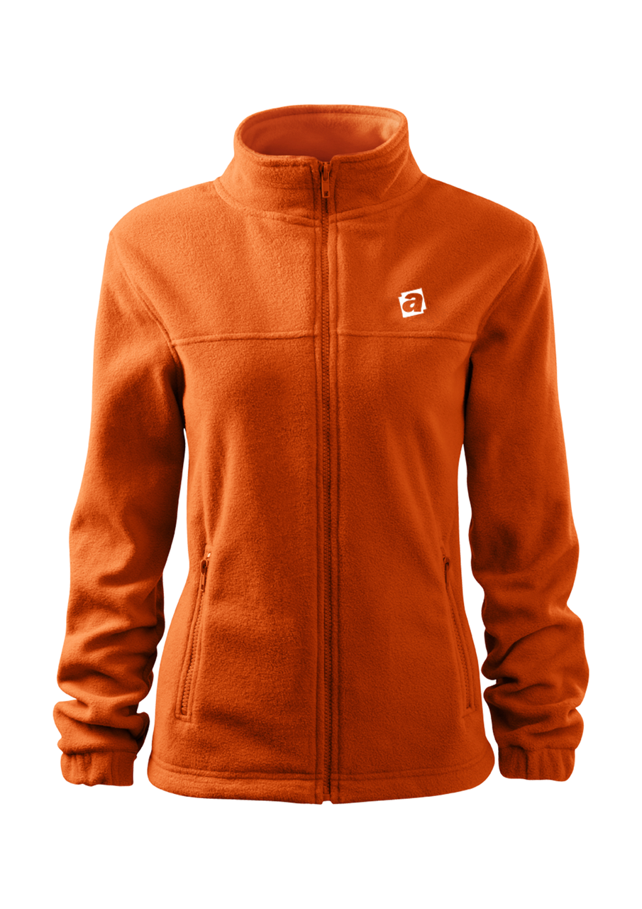 JACKET fleece - mikina dámská - oranžová - výšivka ALZA-UNI + ADMIN (logistika)