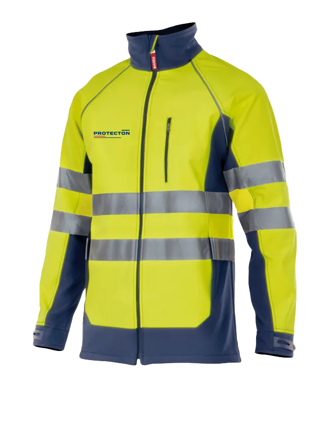 Bunda Softshell HV dvoubarevná-Žlutá-potisk Protecton