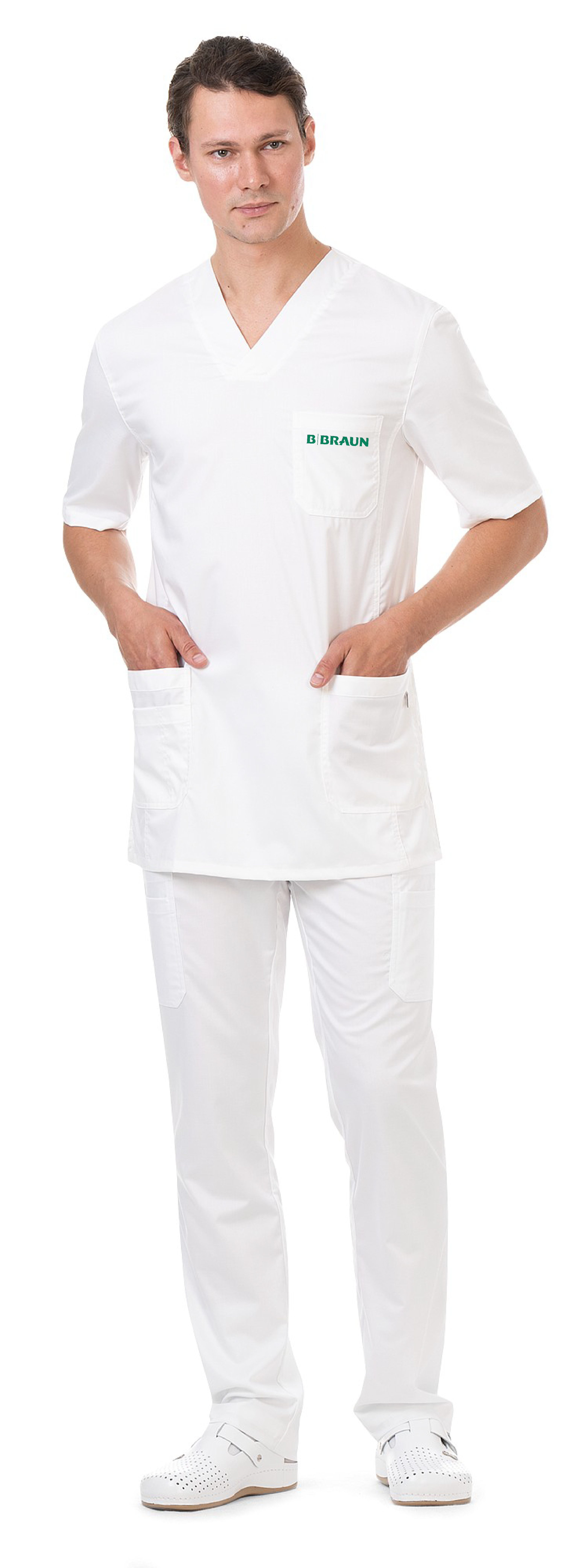 LOTOS blůza pánská - bílá - výšivka B. Braun