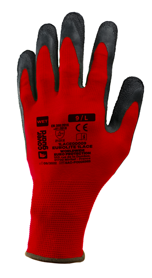 Rukavice EUROLITE 1LACE - červená/černá