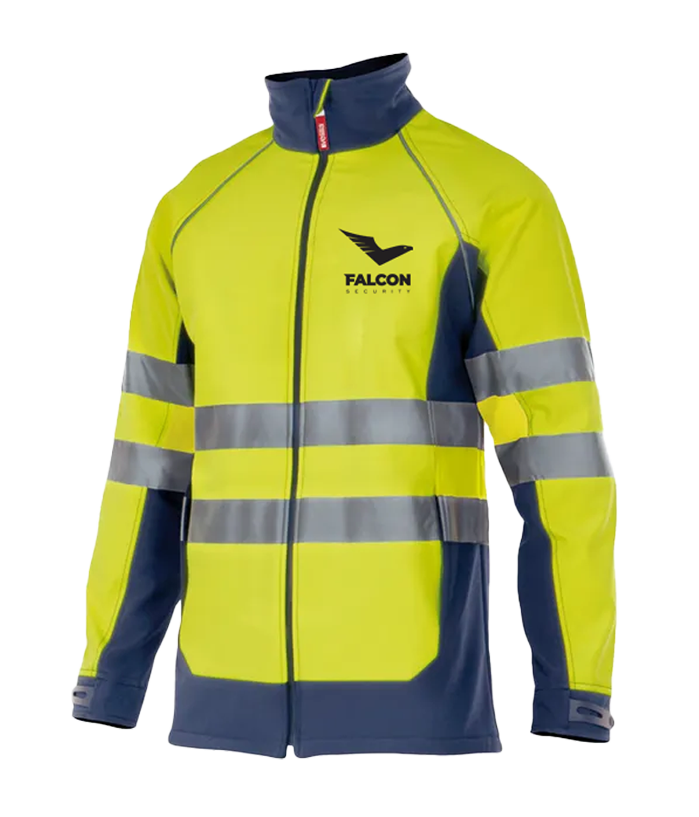 Bunda Softshell HV dvoubarevná-Žlutá-potisk černý Falcon