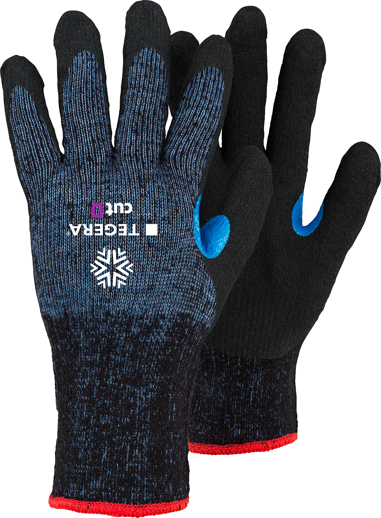 TEGERA 8830R rukavice unisex protiřezné a zateplené - černá/modrá