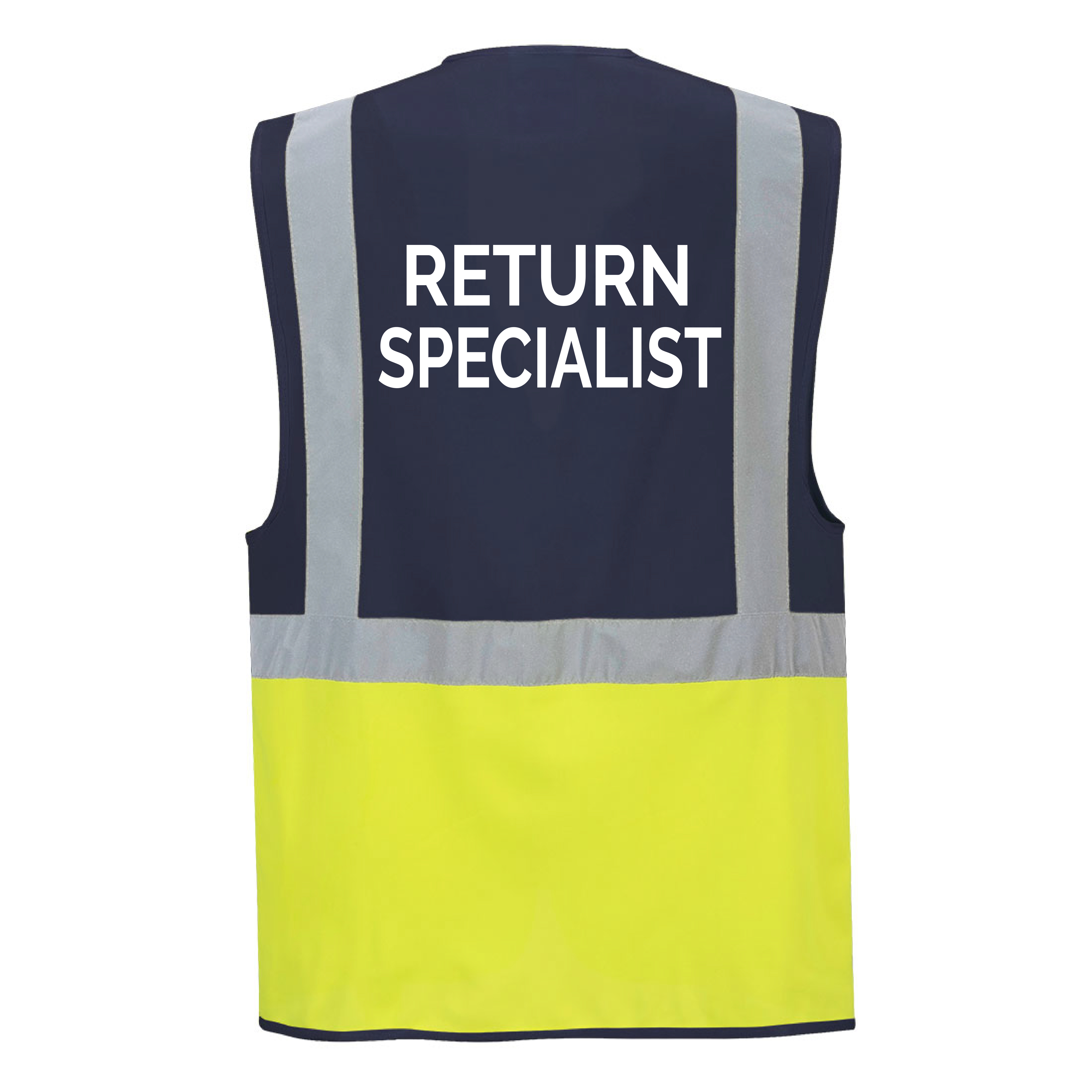 C276 PARIS EXECUTIVE vesta unisex reflexní - žlutá/tmavě modrá - potisk FM Česká "RETURN SPECIALIST"