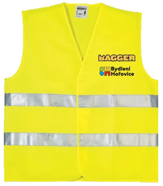 OXFORD vesta unisex - HiVis žlutá - potisk Bagger
