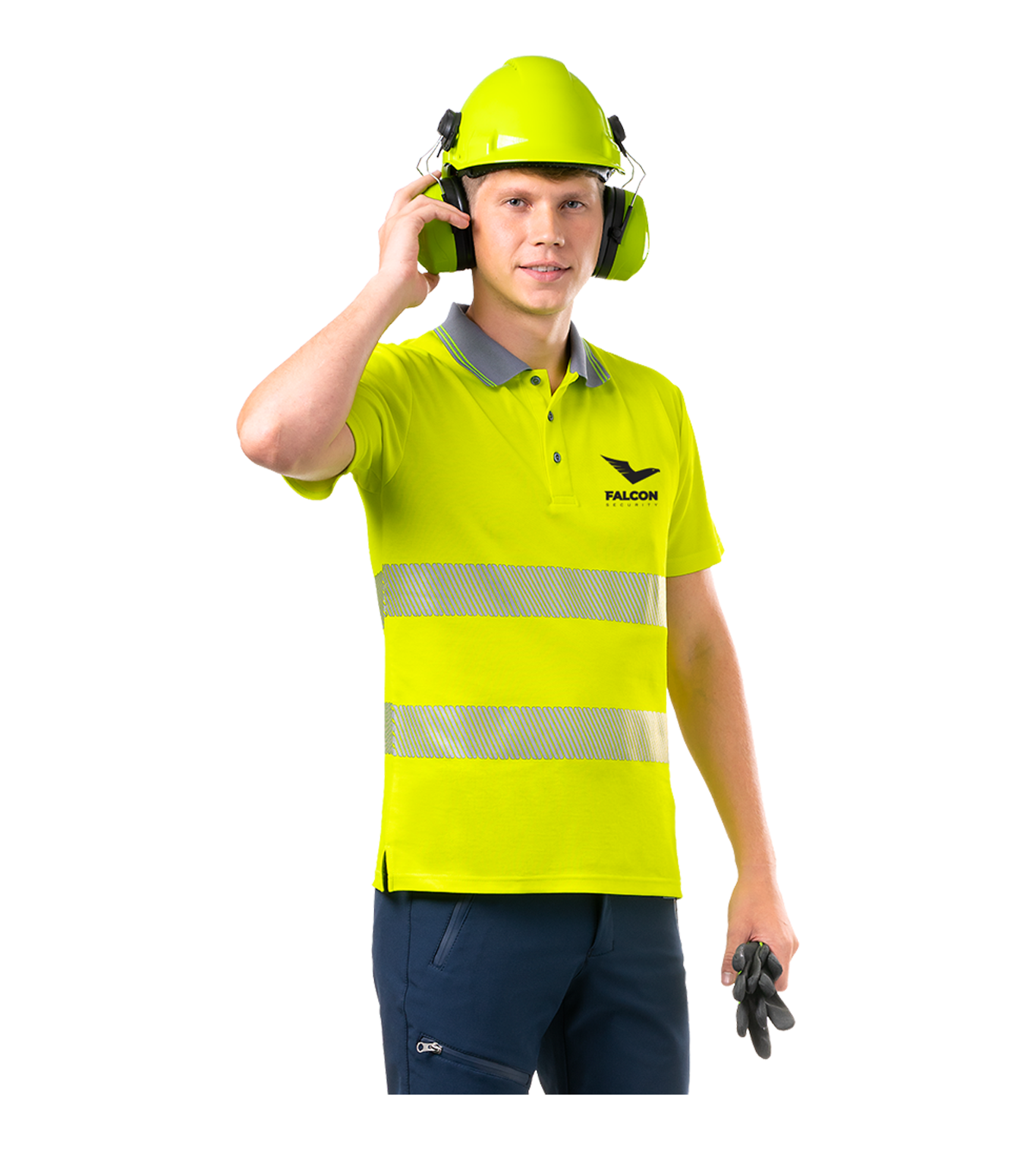 LUMOS polokošile HI-VIS žlutá s černým potiskem Falcon