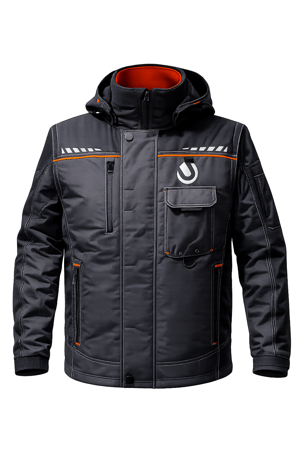 DUBLIN Bunda pánská zimní -tm.šedá/oranžová Umbrella