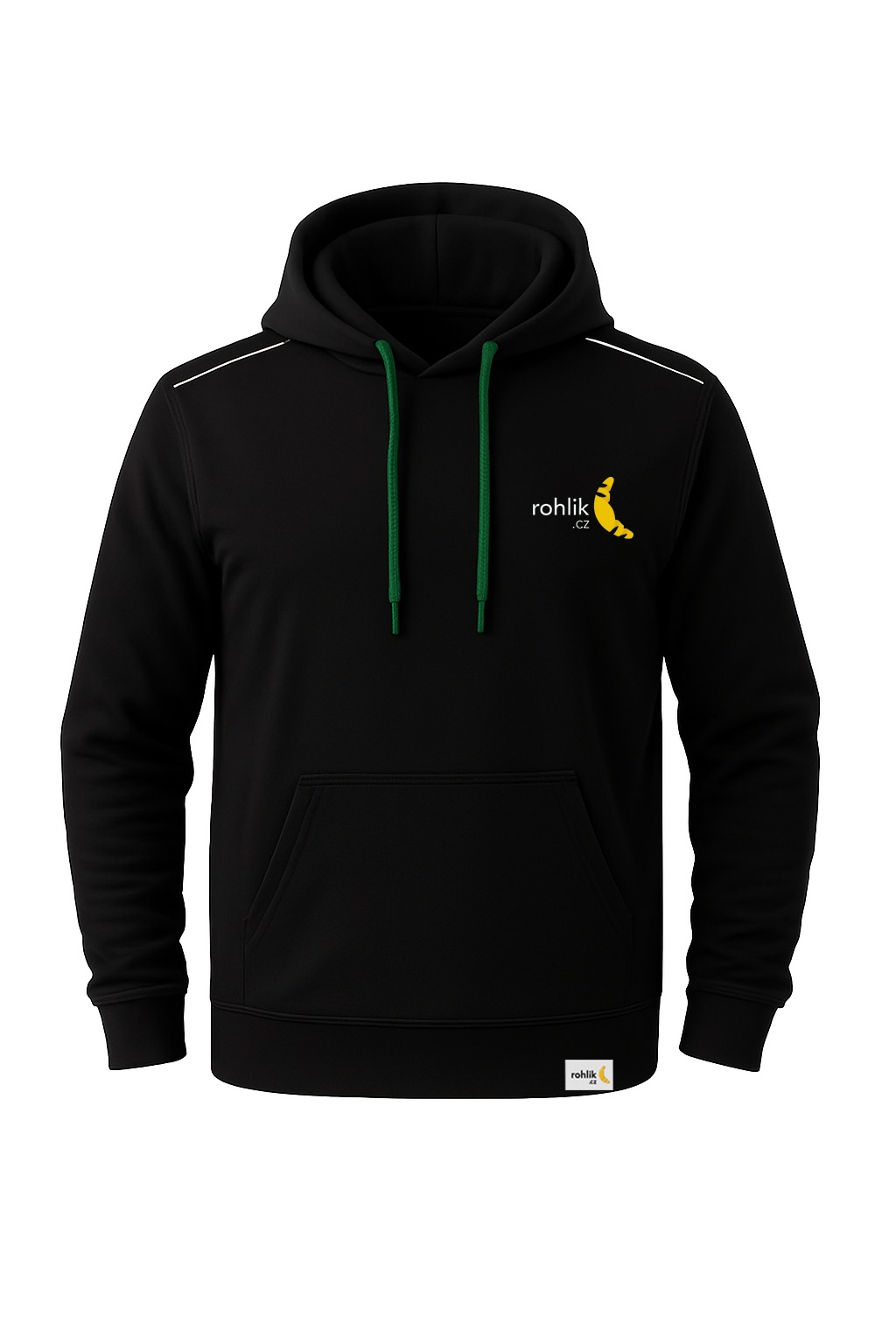 Rohlík.cz mikina unisex s kapucí - černá